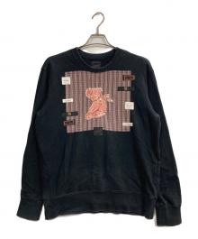 KARL HELMUT（カールヘルム）の古着「桜テディ刺繍入りトレーナー」｜ブラック