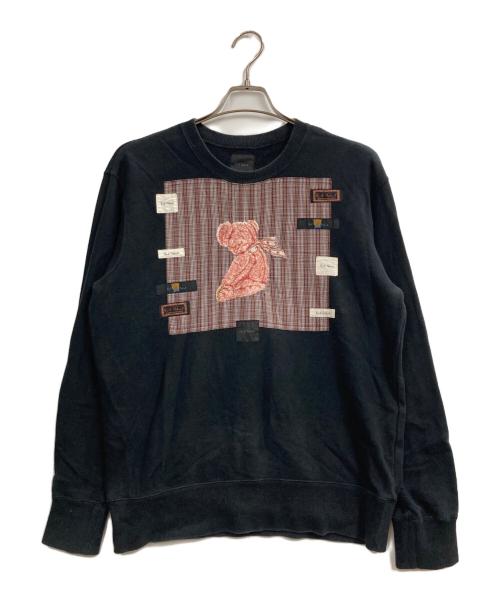 KARL HELMUT（カールヘルム）Karl Helmut (カールヘルム) 桜テディ刺繍入りトレーナー ブラック サイズ:Mの古着・服飾アイテム