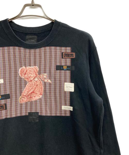 KARL HELMUT（カールヘルム）Karl Helmut (カールヘルム) 桜テディ刺繍入りトレーナー ブラック サイズ:Mの古着・服飾アイテム