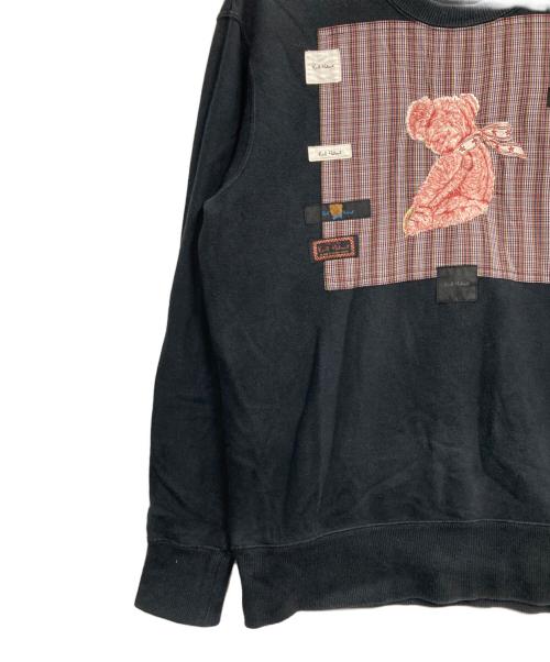 KARL HELMUT（カールヘルム）Karl Helmut (カールヘルム) 桜テディ刺繍入りトレーナー ブラック サイズ:Mの古着・服飾アイテム