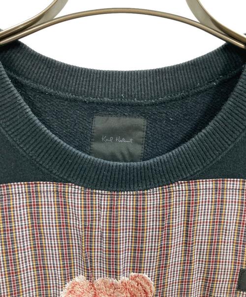 KARL HELMUT（カールヘルム）Karl Helmut (カールヘルム) 桜テディ刺繍入りトレーナー ブラック サイズ:Mの古着・服飾アイテム