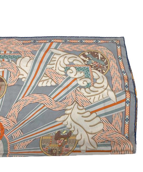 HERMES（エルメス）HERMES (エルメス) カレ90 ダブルフェイス たいまつの光 オレンジの古着・服飾アイテム