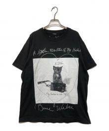 BIOTOP×Bruce Weber（ビオトープ×ブルース・ウェバー）の古着「CAT PHOTO T-SHIRT」｜ブラック