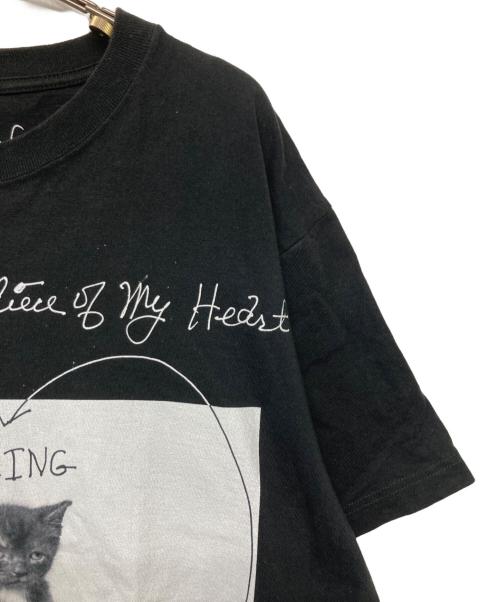 BIOTOP（ビオトープ）BIOTOP (ビオトープ) BRUCE WEBER (ブルース・ウェバー) CAT PHOTO T-SHIRT ブラック サイズ:XLの古着・服飾アイテム