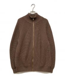 BATONER（バトナ―）の古着「ウール5Gシグニチャー畦編みドライバーズニット」｜ブラウン