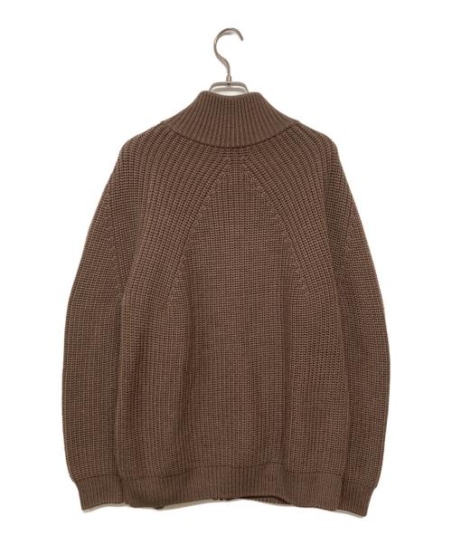 BATONER（バトナ―）BATONER (バトナ―) ウール5Gシグニチャー畦編みドライバーズニット ブラウン サイズ:１の古着・服飾アイテム