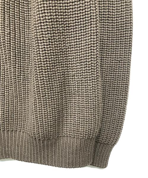 BATONER（バトナ―）BATONER (バトナ―) ウール5Gシグニチャー畦編みドライバーズニット ブラウン サイズ:１の古着・服飾アイテム