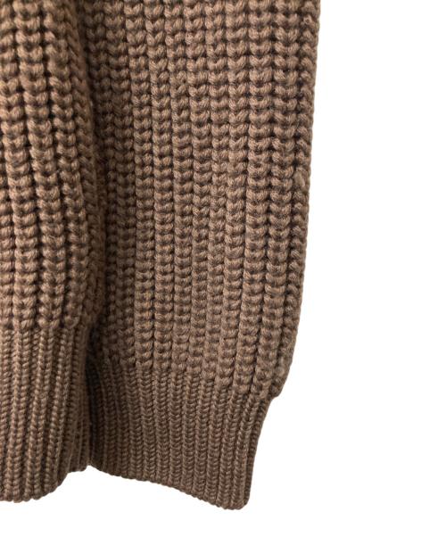 BATONER（バトナ―）BATONER (バトナ―) ウール5Gシグニチャー畦編みドライバーズニット ブラウン サイズ:１の古着・服飾アイテム