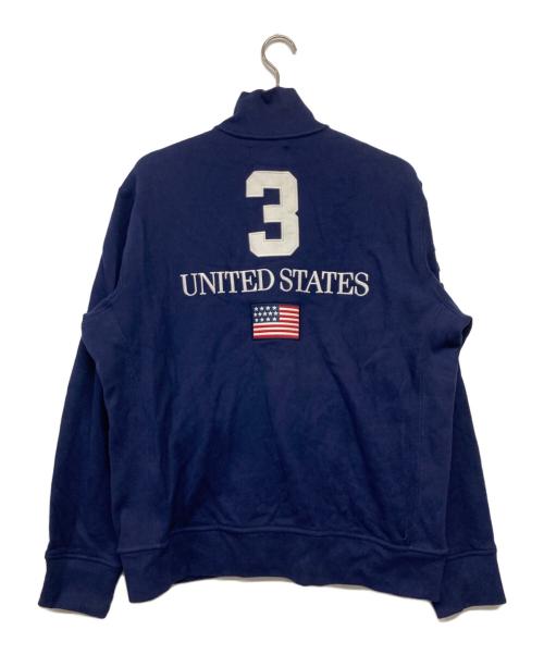 POLO RALPH LAUREN（ポロ・ラルフローレン）POLO RALPH LAUREN (ポロ・ラルフローレン) ジップアップスウェット ネイビー サイズ:Lの古着・服飾アイテム