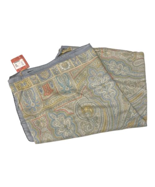 ETRO（エトロ）ETRO (エトロ) ウールシルクペイズリー柄大判ストール 黄緑の古着・服飾アイテム