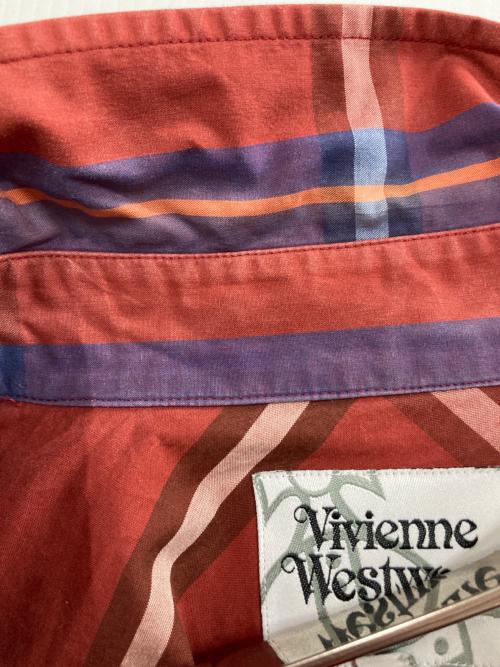 Vivienne Westwood man（ヴィヴィアン ウェストウッド マン）Vivienne Westwood man (ヴィヴィアン ウェストウッド マン) 半袖チェックシャツ レッド サイズ:50の古着・服飾アイテム