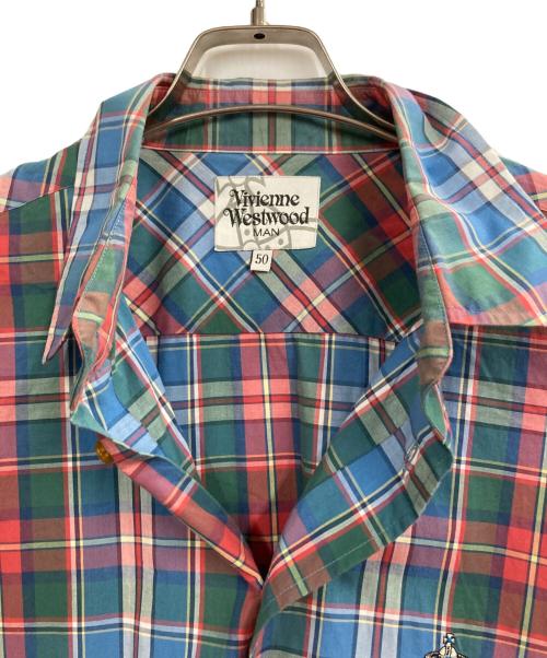 Vivienne Westwood man（ヴィヴィアンウエストウッドマン）Vivienne Westwood man (ヴィヴィアン ウェストウッド マン) 半袖チェックシャツ マルチカラー サイズ:50の古着・服飾アイテム