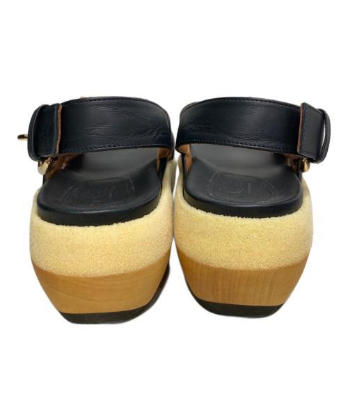 MARNI（マルニ）MARNI (マルニ) クロスストラップ ウェッジソールサンダル ブラック サイズ:37の古着・服飾アイテム