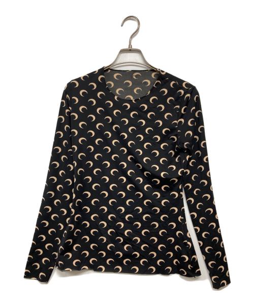 MARINE SERRE（マリーンセル）marine serre (マリーンセル) 総柄カットソー ブラック サイズ:Mの古着・服飾アイテム