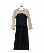 JUSGLITTYジャスグリッティー）の古着「ペプラムワンピース」｜ブラック