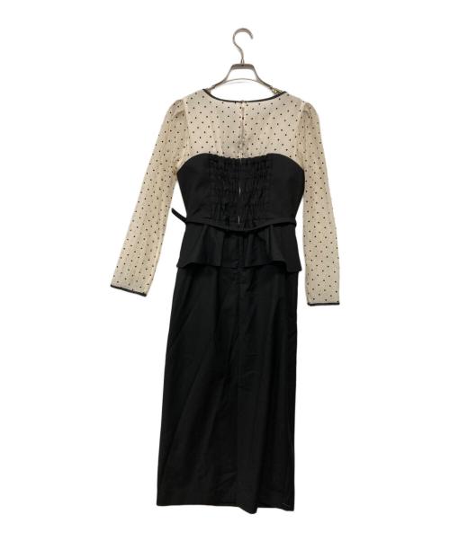 JUSGLITTY（ジャスグリッティー）JUSGLITTY (ジャスグリッティー) ペプラムワンピース ブラック サイズ:1の古着・服飾アイテム