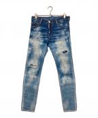 DSQUARED2ディースクエアード）の古着「加工スリムデニムパンツ」｜インディゴ
