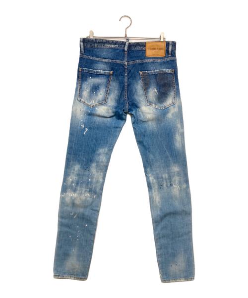 DSQUARED2（ディースクエアード）DSQUARED2 (ディースクエアード) 加工スリムデニムパンツ インディゴ サイズ:SIZE 48の古着・服飾アイテム