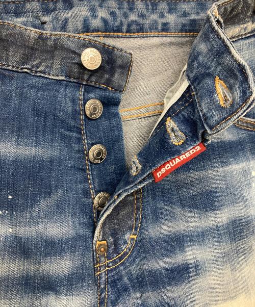 DSQUARED2（ディースクエアード）DSQUARED2 (ディースクエアード) 加工スリムデニムパンツ インディゴ サイズ:SIZE 48の古着・服飾アイテム