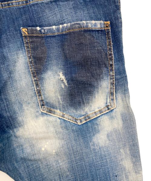 DSQUARED2（ディースクエアード）DSQUARED2 (ディースクエアード) 加工スリムデニムパンツ インディゴ サイズ:SIZE 48の古着・服飾アイテム