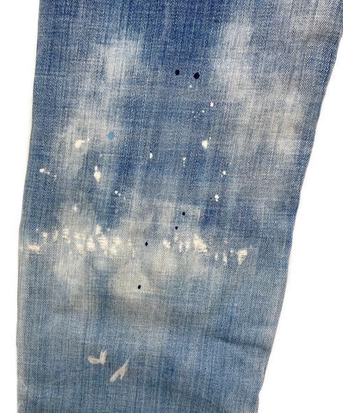 DSQUARED2（ディースクエアード）DSQUARED2 (ディースクエアード) 加工スリムデニムパンツ インディゴ サイズ:SIZE 48の古着・服飾アイテム