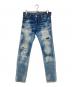 DSQUARED2（ディースクエアード）の古着「加工スリムデニムパンツ」｜インディゴ
