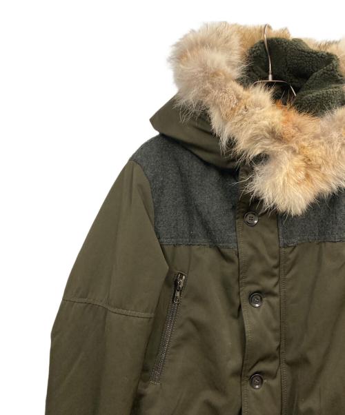 messagerie（メッサジェリエ）MESSAGERIE (メッサジェリエ) ファー付き中綿モッズコート オリーブ サイズ:54の古着・服飾アイテム