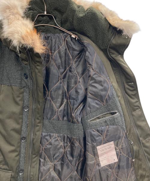 messagerie（メッサジェリエ）MESSAGERIE (メッサジェリエ) ファー付き中綿モッズコート オリーブ サイズ:54の古着・服飾アイテム