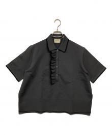 UNITED ARROWS TOKYO（ユナイテッドアローズトウキョウ）の古着「ミニマルフリルニットポロシャツ」｜グレー