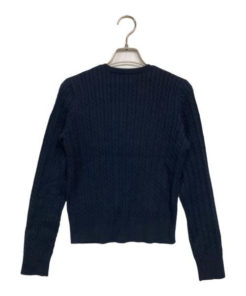 POLO RALPH LAUREN（ポロ・ラルフローレン）POLO RALPH LAUREN (ポロ・ラルフローレン) ケーブルニットカーディガン ネイビー サイズ:L/G(12-14)の古着・服飾アイテム