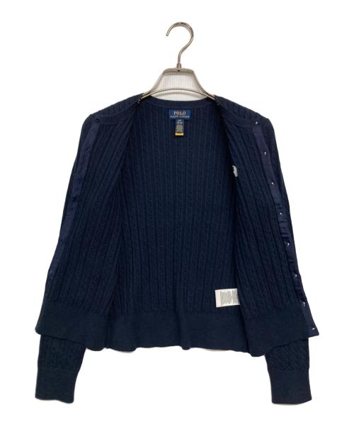POLO RALPH LAUREN（ポロ・ラルフローレン）POLO RALPH LAUREN (ポロ・ラルフローレン) ケーブルニットカーディガン ネイビー サイズ:L/G(12-14)の古着・服飾アイテム