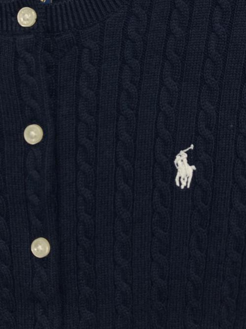POLO RALPH LAUREN（ポロ・ラルフローレン）POLO RALPH LAUREN (ポロ・ラルフローレン) ケーブルニットカーディガン ネイビー サイズ:L/G(12-14)の古着・服飾アイテム
