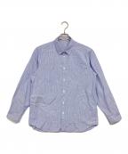 ATONエイトン）の古着「ストライプシャツ」｜スカイブルー