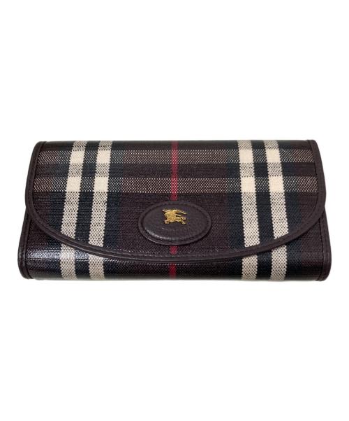 BURBERRY（バーバリー）BURBERRY (バーバリー) HIGHLANDS WALLET COATED CHECK JACQUARD ブラウンの古着・服飾アイテム
