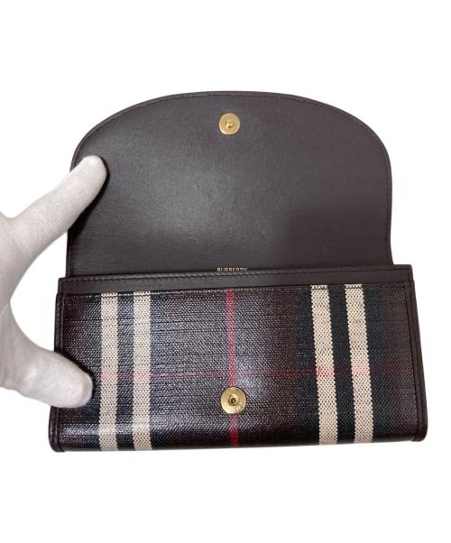 BURBERRY（バーバリー）BURBERRY (バーバリー) HIGHLANDS WALLET COATED CHECK JACQUARD ブラウンの古着・服飾アイテム
