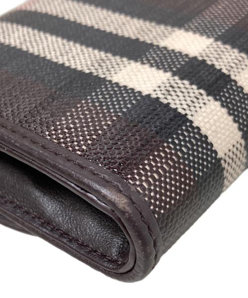 BURBERRY（バーバリー）BURBERRY (バーバリー) HIGHLANDS WALLET COATED CHECK JACQUARD ブラウンの古着・服飾アイテム