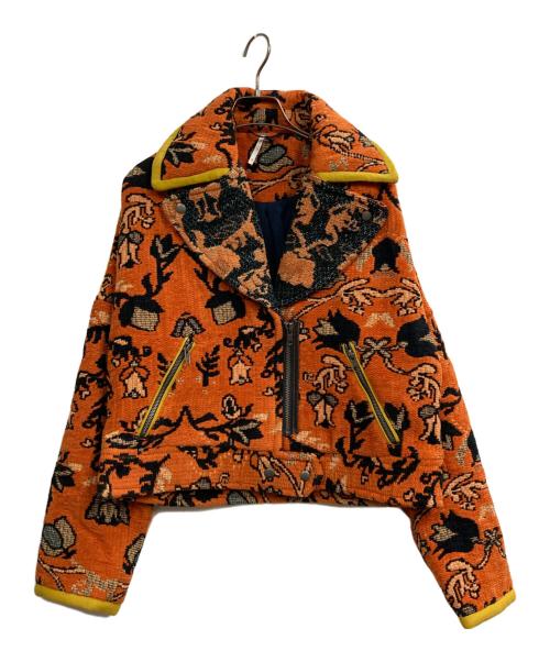 Free People（フリーピープル）Free People (フリーピープル) ライダースジャケット オレンジ サイズ:XSの古着・服飾アイテム