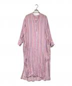 ne quittez pasヌキテパ）の古着「C.VOILE STRIPE KURTA DRESS」｜ピンク