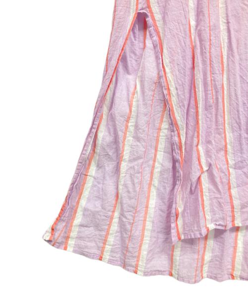 ne quittez pas（ヌキテパ）ne quittez pas (ヌキテパ) C.VOILE STRIPE KURTA DRESS ピンク サイズ:記載なし（実寸サイズを参照ください）の古着・服飾アイテム