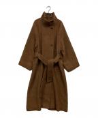 Adam et Ropeアダム エ ロペ）の古着「スタンドカラーマキシコート」｜ブラウン