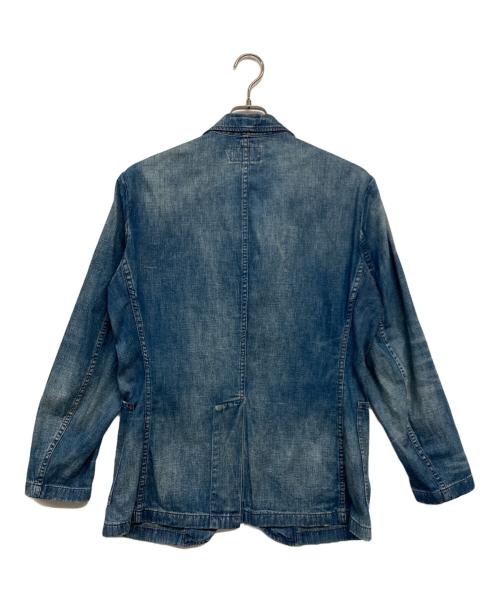 RRL（ダブルアールエル）RRL (ダブルアールエル) リネン混デニムテーラードジャケット ブルー サイズ:Mの古着・服飾アイテム