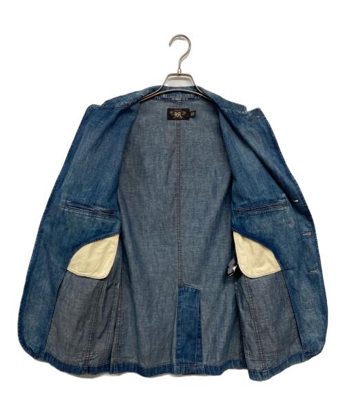 RRL（ダブルアールエル）RRL (ダブルアールエル) リネン混デニムテーラードジャケット ブルー サイズ:Mの古着・服飾アイテム
