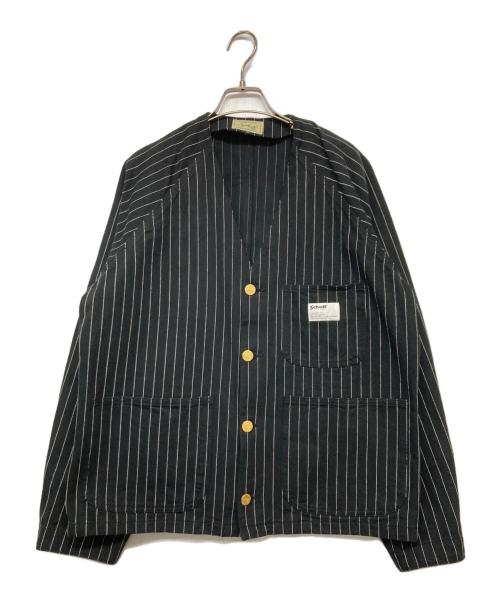 Schott（ショット）Schott (ショット) STRIPE ENGINEER JACKET ブラック サイズ:Mの古着・服飾アイテム