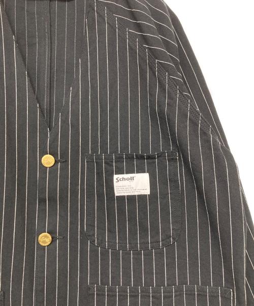 Schott（ショット）Schott (ショット) STRIPE ENGINEER JACKET ブラック サイズ:Mの古着・服飾アイテム