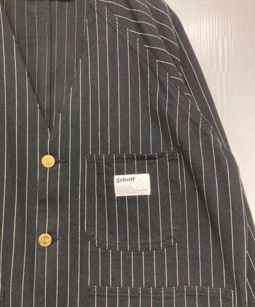 Schott（ショット）Schott (ショット) STRIPE ENGINEER JACKET ブラック サイズ:Mの古着・服飾アイテム