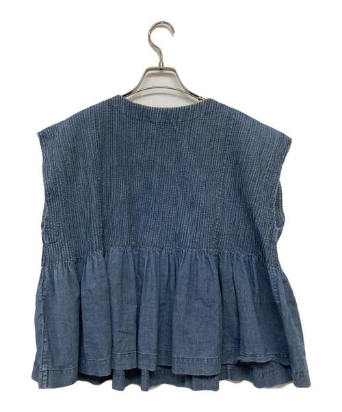 45R（フォーティファイブ・アール）45R (フォーティファイブ・アール) インディゴフレアベスト ブルーの古着・服飾アイテム