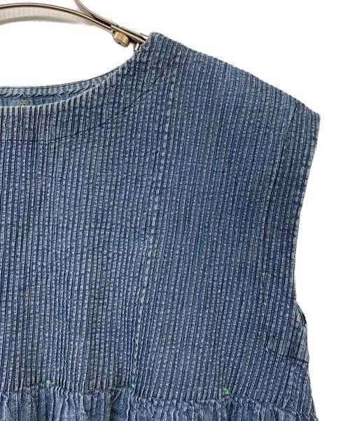 45R（フォーティファイブ・アール）45R (フォーティファイブ・アール) インディゴフレアベスト ブルーの古着・服飾アイテム