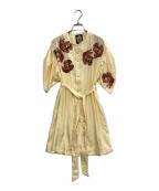 ahcahcumアチャチュム）の古着「シルク地刺繍ワンピース」｜イエロー