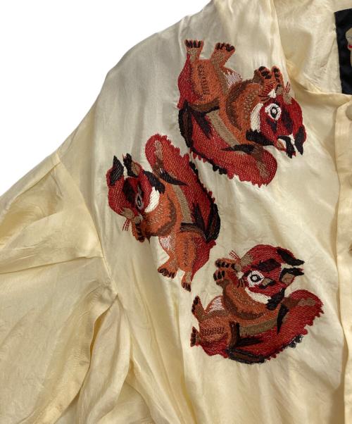 ahcahcum（アチャチュム）ahcahcum (アチャチュム) シルク地刺繍ワンピース イエロー サイズ:36の古着・服飾アイテム