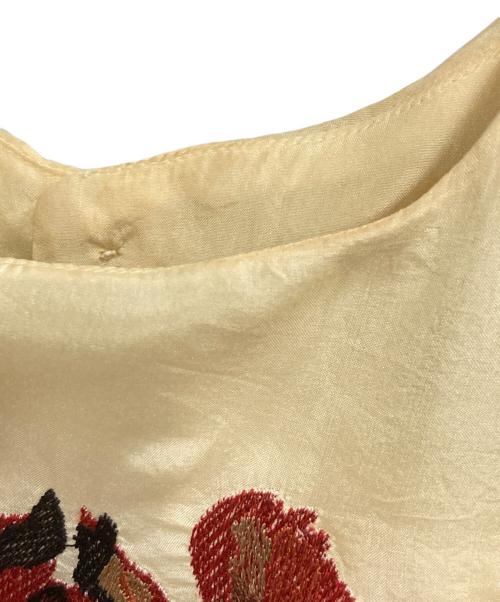 ahcahcum（アチャチュム）ahcahcum (アチャチュム) シルク地刺繍ワンピース イエロー サイズ:36の古着・服飾アイテム